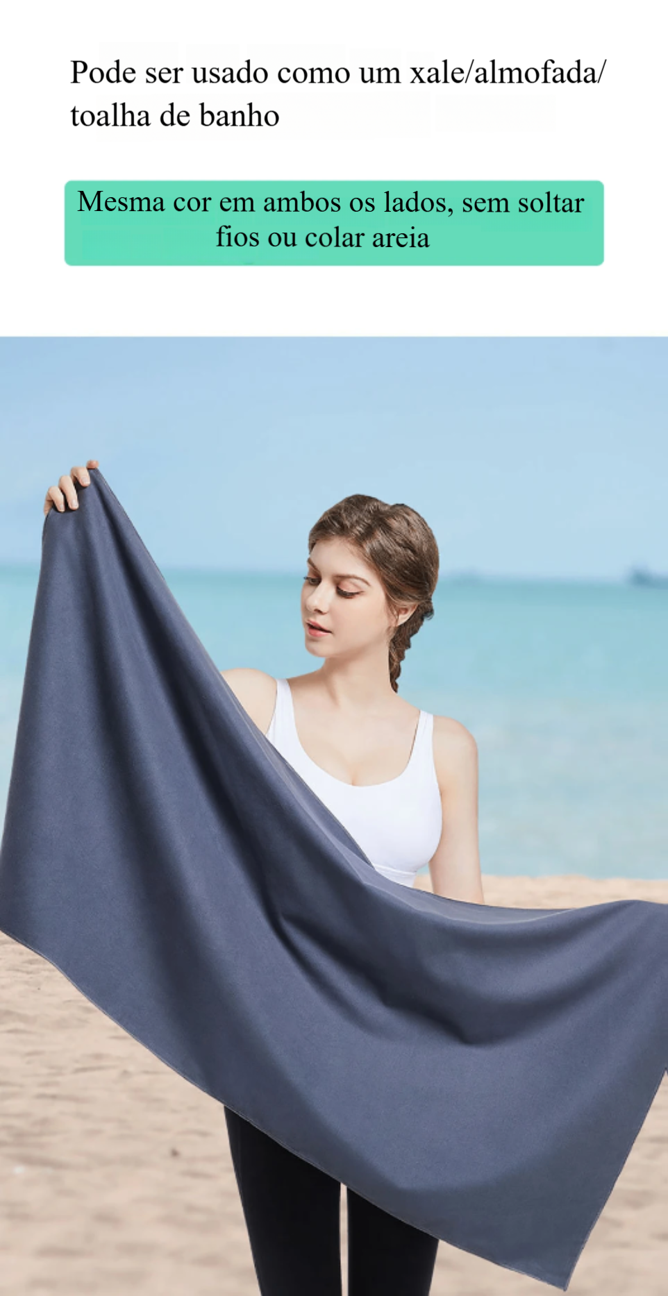 🏖️ Toalha Desportiva de Microfibra – Ideal para Praia, Ginásio e Viagens