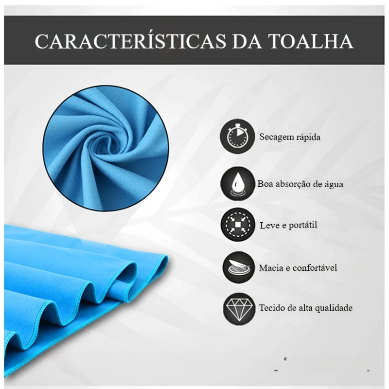 🏖️ Toalha Desportiva de Microfibra – Ideal para Praia, Ginásio e Viagens