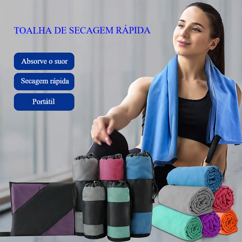 🏖️ Toalha Desportiva de Microfibra – Ideal para Praia, Ginásio e Viagens