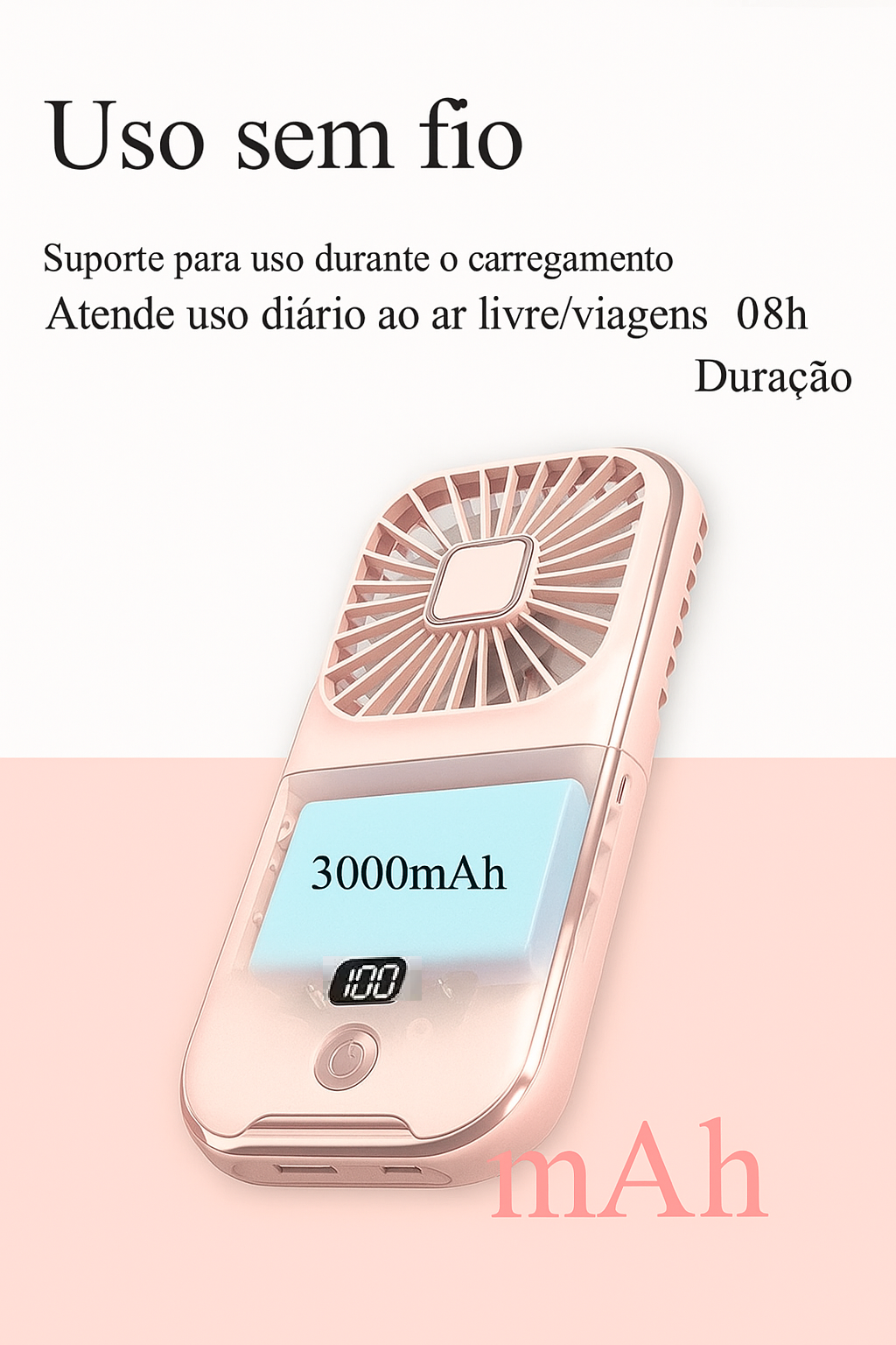 🌀 Ventoinha Portátil 3 em 1 – Dobrável, Recarrregável e Ultra-Leve